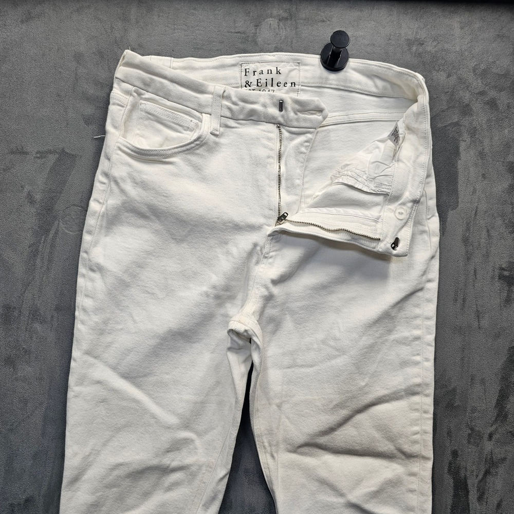 Frank & Eileen Derry White Straight Leg Raw Hem Jeans Size 30 Made in USA